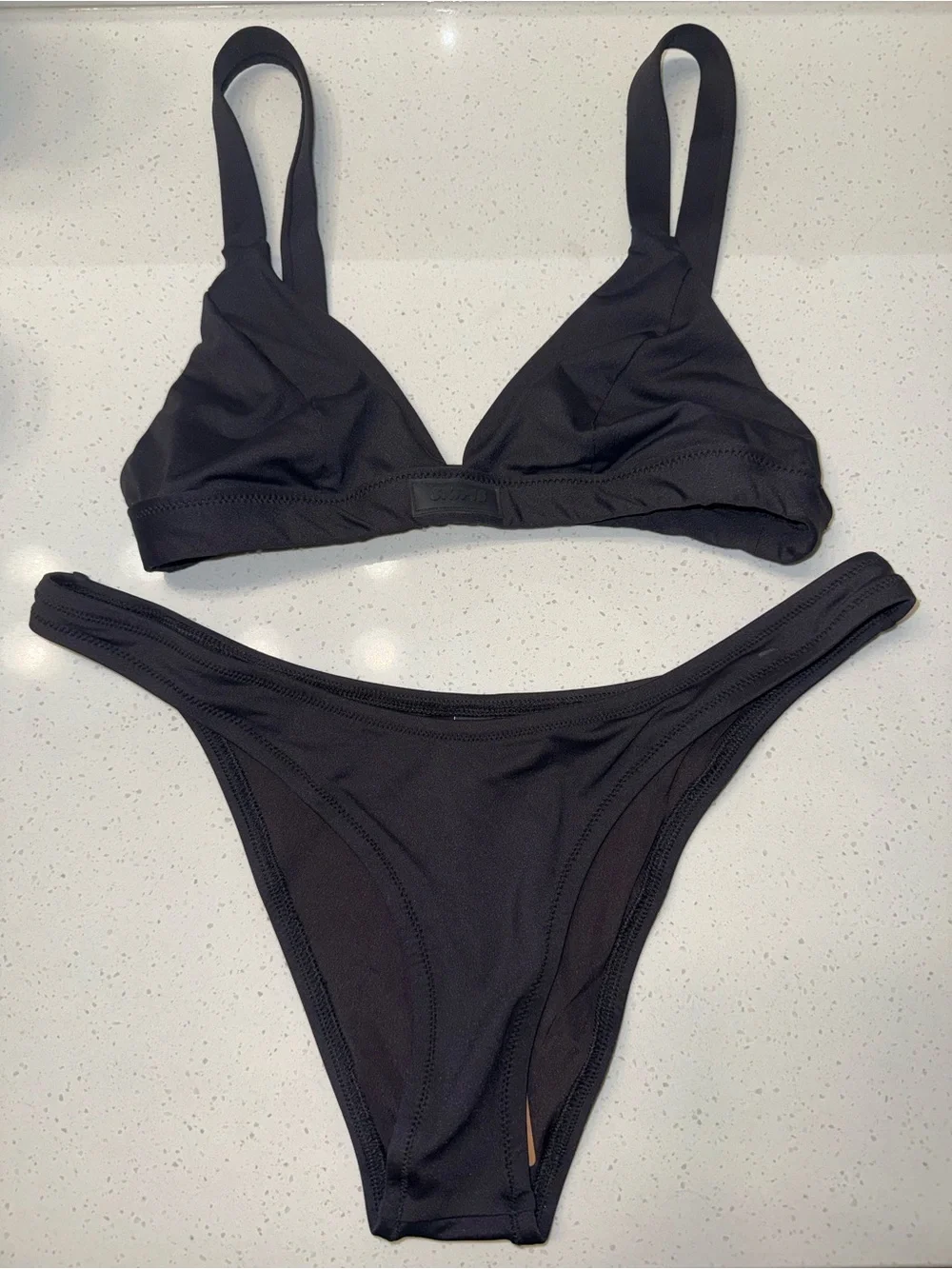 SKIMS Black Triangle Swim Bikini Set
